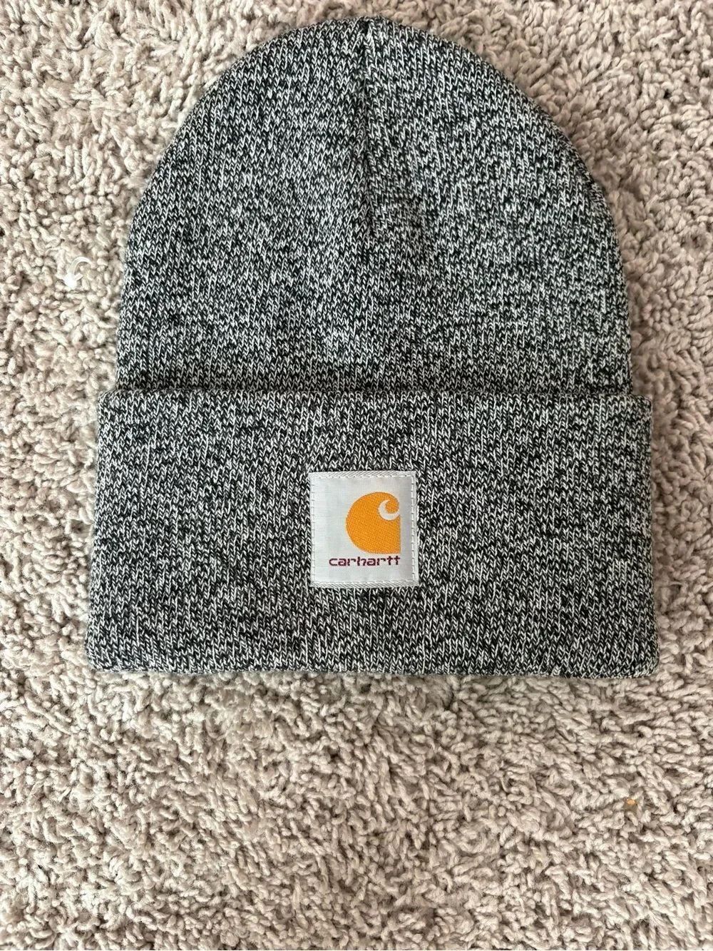 Carhartt Marled Black and White Cuffed Beanie
